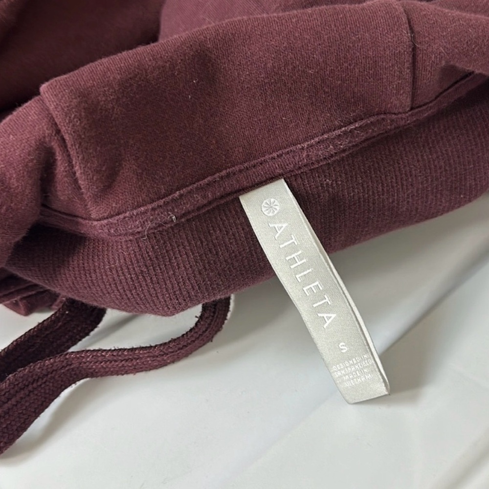 Athleta Triumph Hoodie Sweatshirt Dress Burgundy Small - Picture 4 of 6